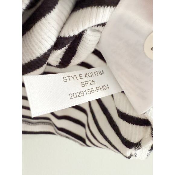 J Crew Factory | NWT | Striped ribbed tank top White Black | Sz S - Picture 6 of 7